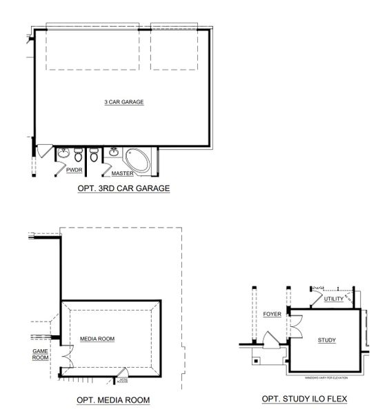 2D floor plan layout for the Concept 3106 by Risewell Homes in Redden Farms, Midlothian, TX (Image 5).