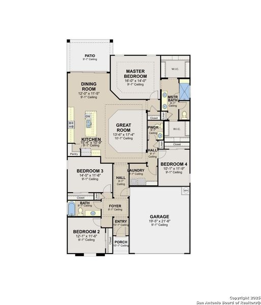2D floor plan layout of this home in Hickory Ridge, Elmendorf, TX (Image 2). 2D floor plan layout of this home in Hickory Ridge, Elmendorf, TX (Image 2).
