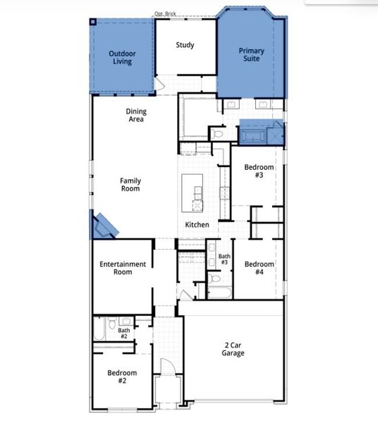 2D floor plan layout of this home in Mosaic: 50ft. lots, Celina, TX (Image 5).