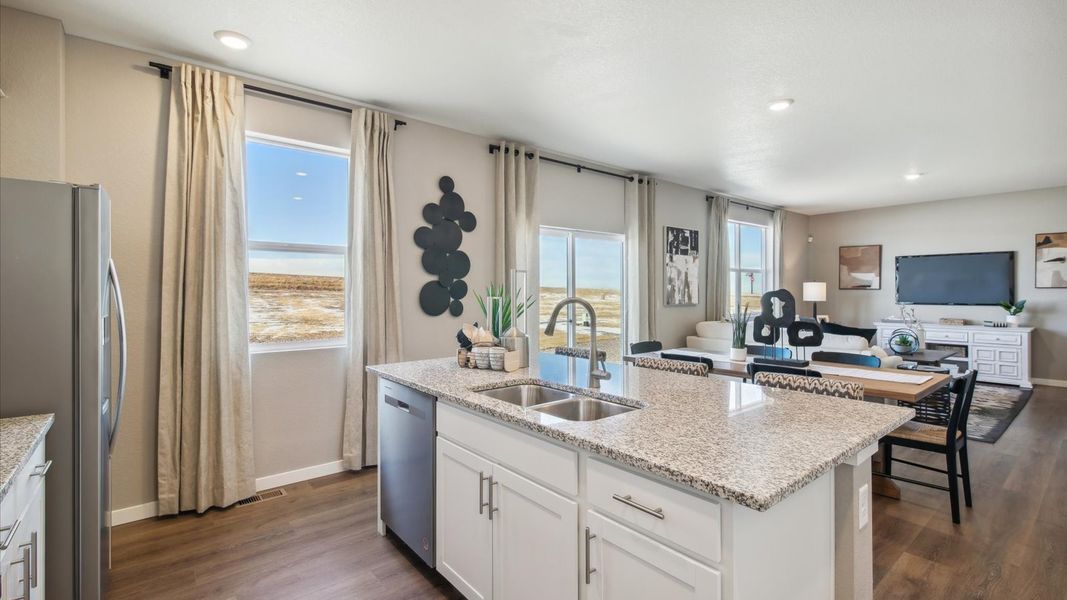 Furnished interior view inside a new home in Settlers Crossing, Commerce City (Image 7). Furnished interior view inside a new home in Settlers Crossing, Commerce City (Image 7).