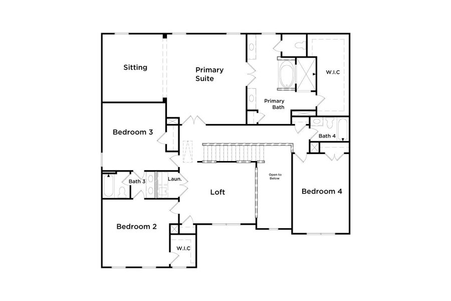 2D floor plan layout for the Clarity - SL by DRB Homes in Brighton, Locust Grove, GA (Image 4).
