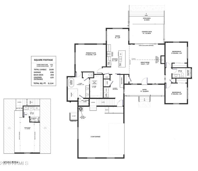 FLoor plan with bonus room FLoor plan with bonus room