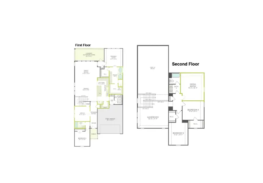2D floor plan layout of this home in Painted Tree, McKinney, TX (Image 3).