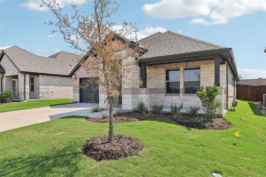 Front exterior of a new home in Southridge - Signature Series, McKinney, TX, highlighting curb appeal (Image 20). Front exterior of a new home in Southridge - Signature Series, McKinney, TX, highlighting curb appeal (Image 20).