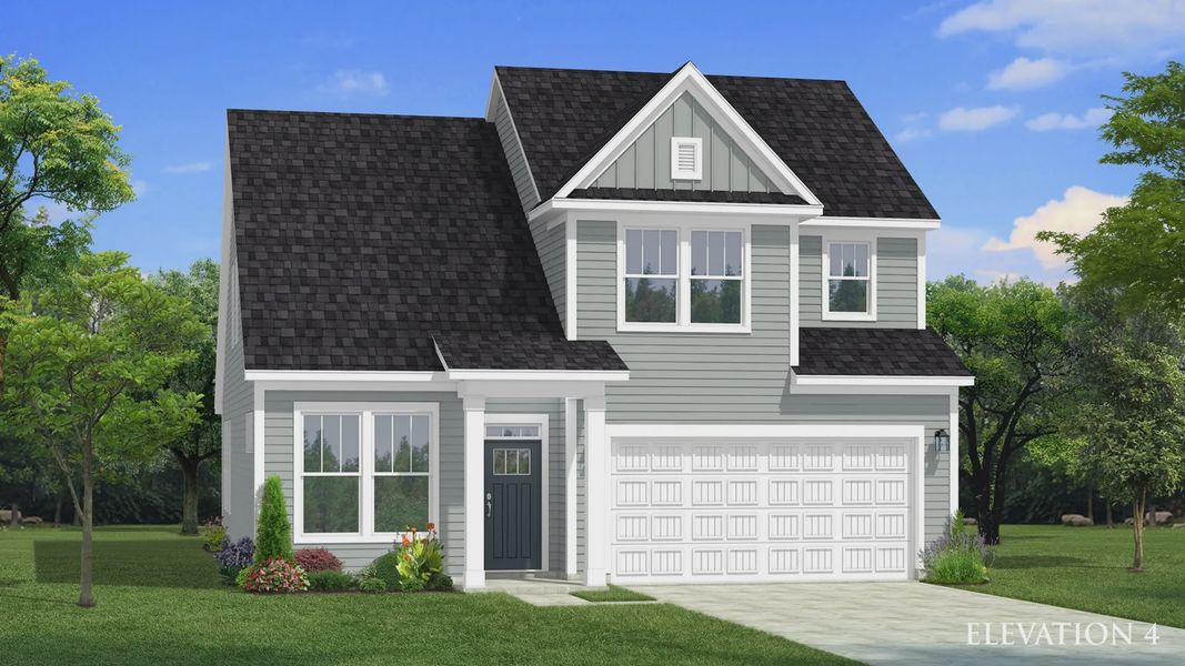 Rendering of elevation 4 of the Finley Design at the new Barton Hollow community