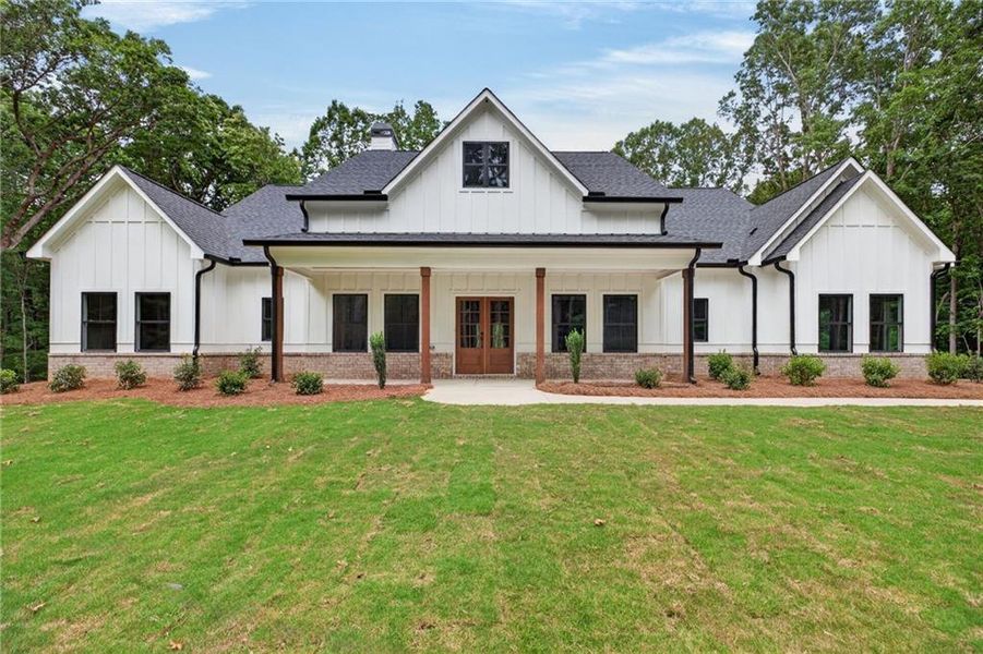 Front exterior of a new home in , Dallas, GA, highlighting curb appeal (Image 2). Front exterior of a new home in , Dallas, GA, highlighting curb appeal (Image 2).