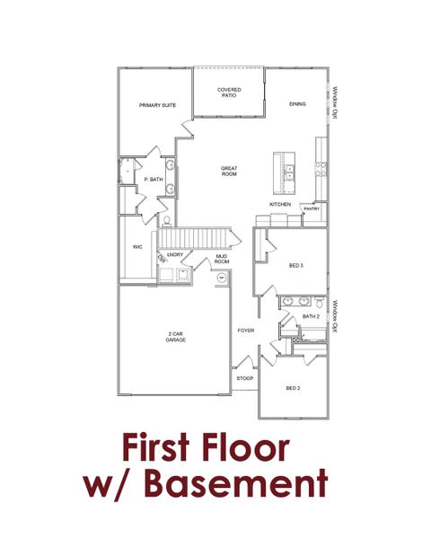 2D floor plan layout for the Aurora by Chafin Communities in Garland Meadows, Cartersville, GA (Image 4). 2D floor plan layout for the Aurora by Chafin Communities in Garland Meadows, Cartersville, GA (Image 4).