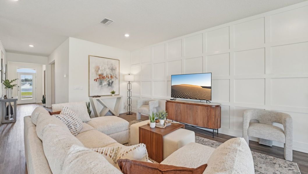 Representative furnished interior of a home built from the Delray by D.R. Horton in Abbott Park, Zephyrhills (Image 8).