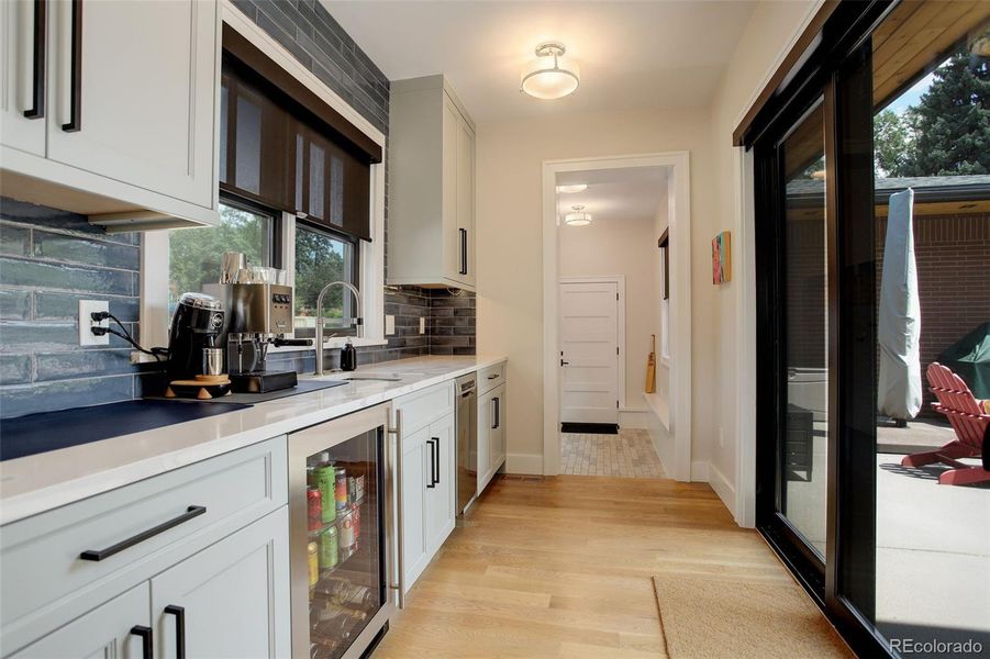 2nd Butler's Pantry connecting the Kitchen to the Mud Room, with Bev Fridge and Dishwasher