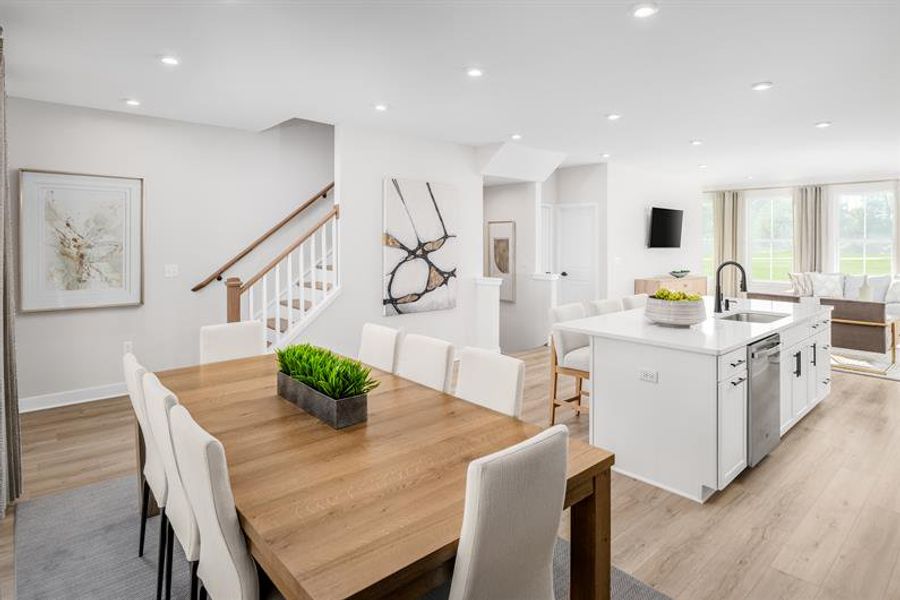 Representative furnished interior of a home built from the Sonata by Ryan Homes in Townes at The Station, Apex (Image 6). Representative furnished interior of a home built from the Sonata by Ryan Homes in Townes at The Station, Apex (Image 6).