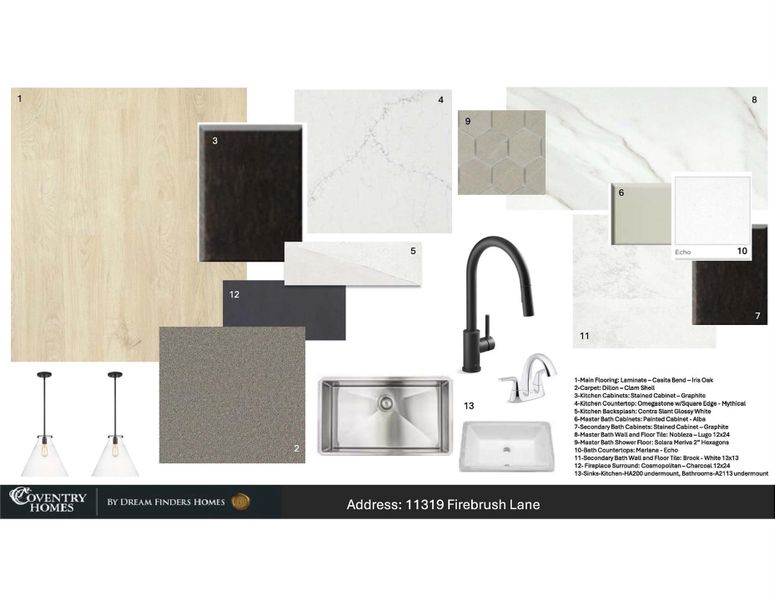 Sample of building materials used in homes in Bridgeland, Cypress (Image 4). Sample of building materials used in homes in Bridgeland, Cypress (Image 4).