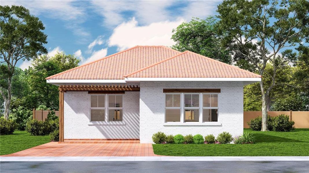 Front exterior of a new home in , Port Charlotte, FL, highlighting curb appeal (Image 1).