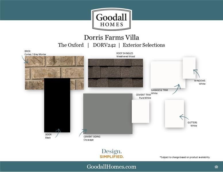 Sample of building materials used in homes in Dorris Farm at Willow Springs, White House (Image 38).
