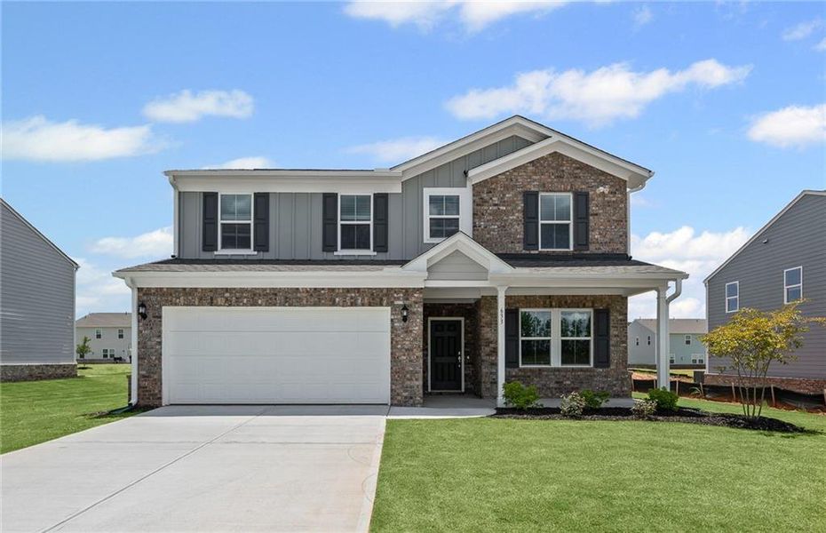 Front exterior of a new home in Anderson Point, McDonough, GA, highlighting curb appeal (Image 21).