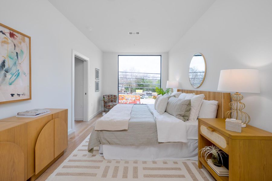 Furnished interior view inside a new home in One Oak, Austin (Image 12). Furnished interior view inside a new home in One Oak, Austin (Image 12).