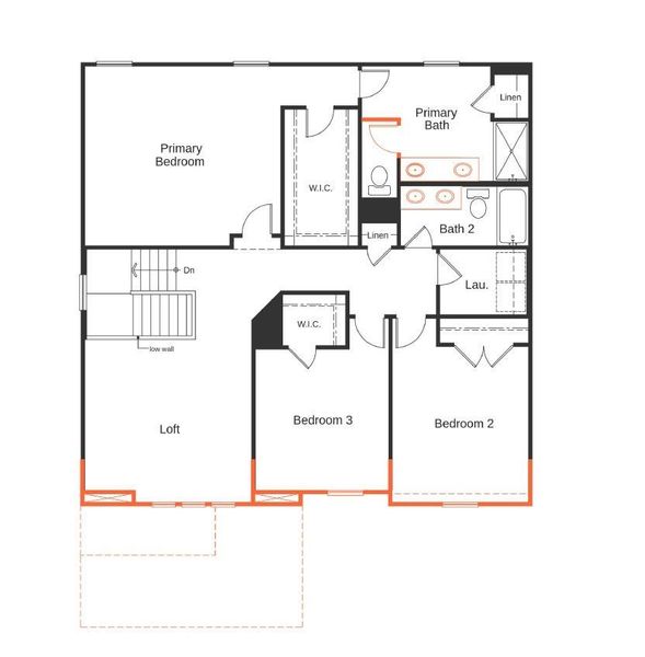 2D floor plan layout of this home in Bella Vista Heritage, Denver, NC (Image 5).