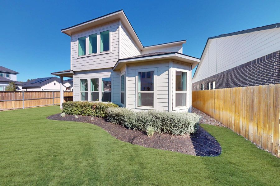 Exterior details and patio area of a home in Cascades at Onion Creek, Austin (Image 1). Exterior details and patio area of a home in Cascades at Onion Creek, Austin (Image 1).