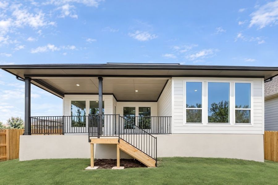 Exterior details and patio area of a home in Silverleaf, Cedar Creek (Image 23). Exterior details and patio area of a home in Silverleaf, Cedar Creek (Image 23).