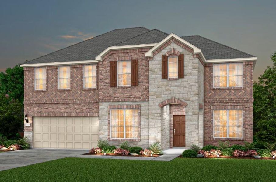 Pulte Homes, Oak Grove elevation B, rendering