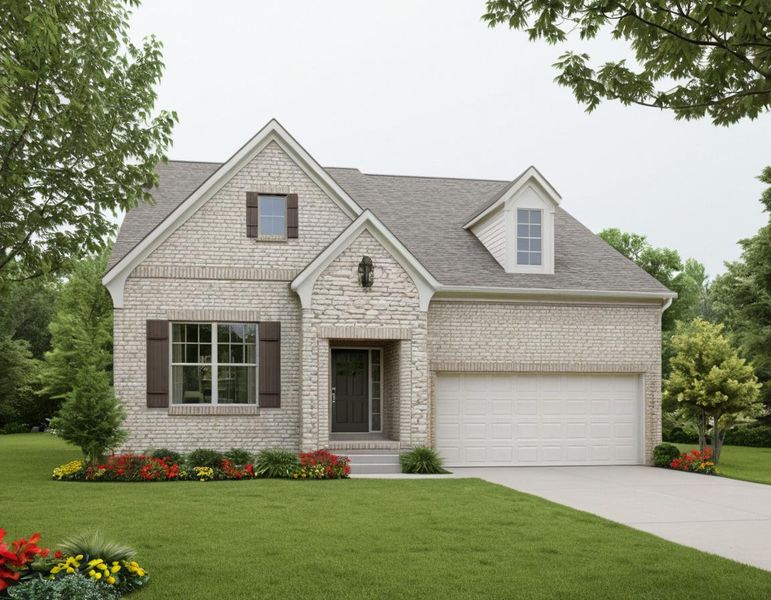 Front exterior of a new home in The Retreat at Norman Farm, Hendersonville, TN, highlighting curb appeal (Image 19). Front exterior of a new home in The Retreat at Norman Farm, Hendersonville, TN, highlighting curb appeal (Image 19).