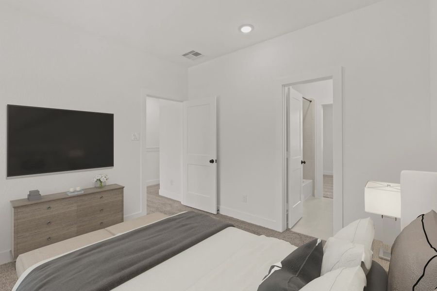 Representative furnished interior of a home built from the Cheverny by Chesmar Homes in The Woodland Hills Chateau, Willis (Image 9).