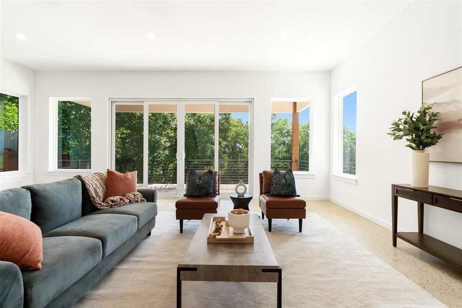 Furnished interior view inside a new home in , River Oaks (Image 7).