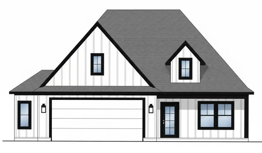 Exterior rendering of this home design in , Groves, TX (Image 1).