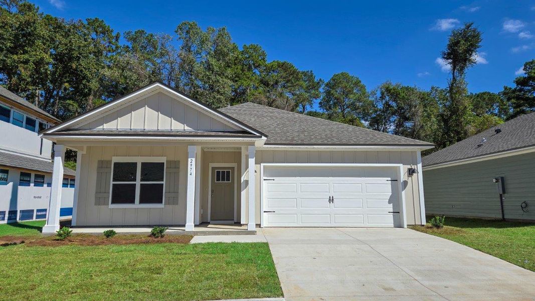 Representative exterior photo of a completed home built from the The Beau by D.R. Horton in Olson Ridge, Tallahassee, FL (Image 20).