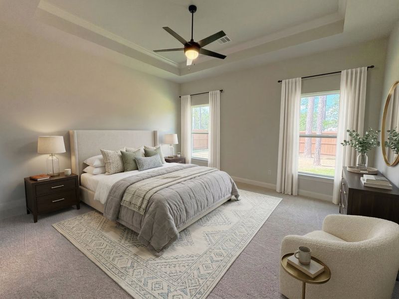 Front exterior of a new home in Longleaf, Lumberton, TX, highlighting curb appeal (Image 25).