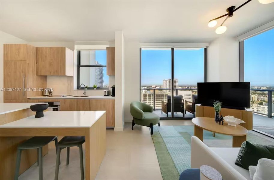 Furnished interior view inside a new home in , Miami (Image 12).