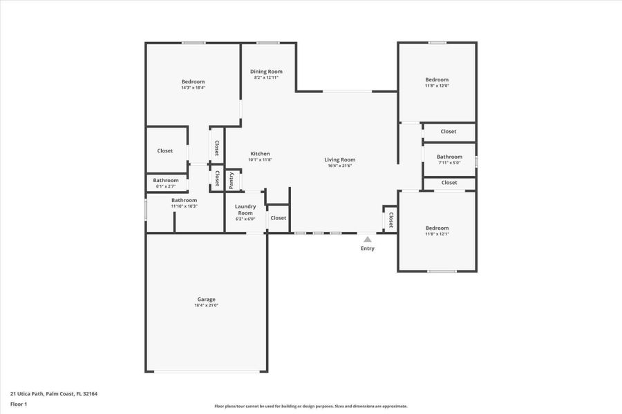2D floor plan layout of this home in , Palm Coast, FL (Image 3).