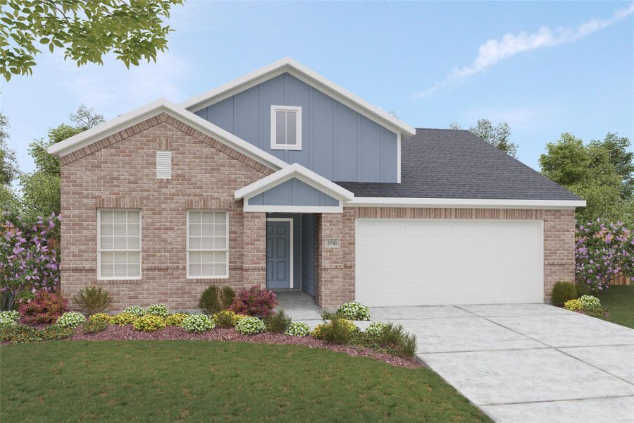 Front exterior of a new home in , Jarrell, TX, highlighting curb appeal (Image 1). Front exterior of a new home in , Jarrell, TX, highlighting curb appeal (Image 1).