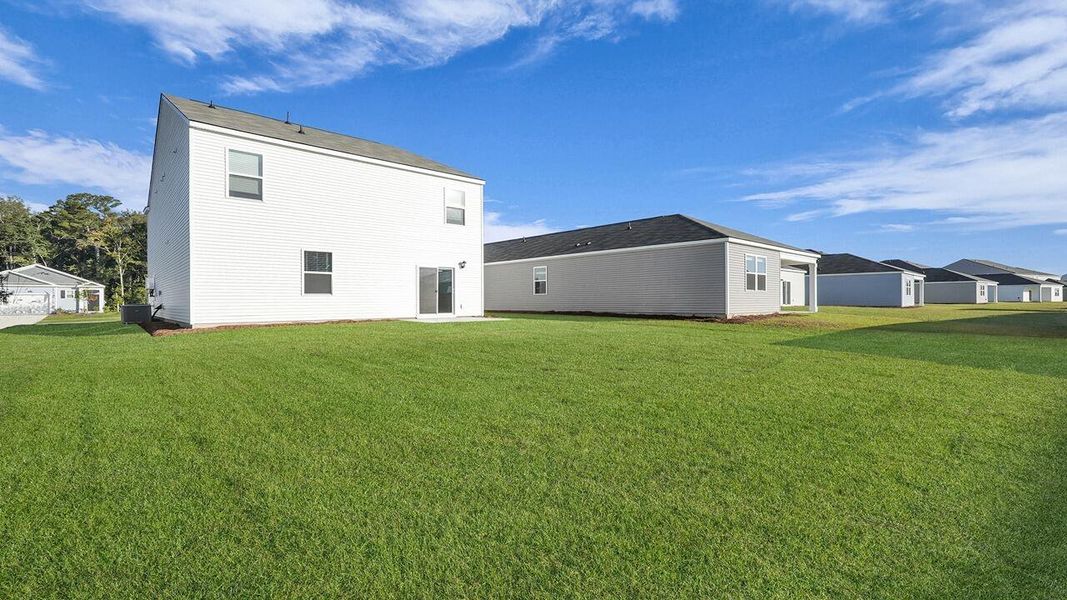 Exterior details and patio area of a home in Pine Hills at Cane Bay, Summerville (Image 20).