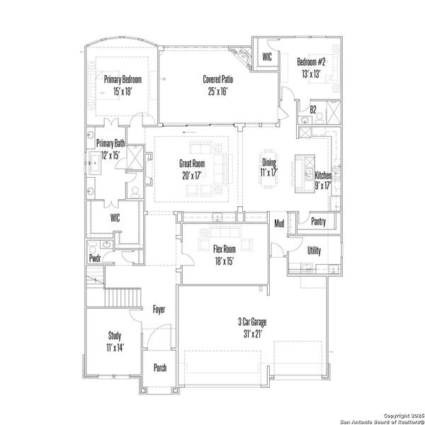 2D floor plan layout of this home in Esperanza - 70', Boerne, TX (Image 4). 2D floor plan layout of this home in Esperanza - 70', Boerne, TX (Image 4).