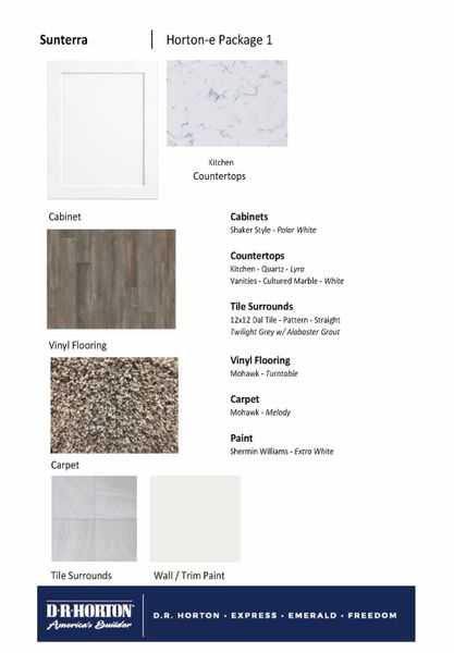 Sample of building materials used in homes in Sunterra, Katy (Image 20).