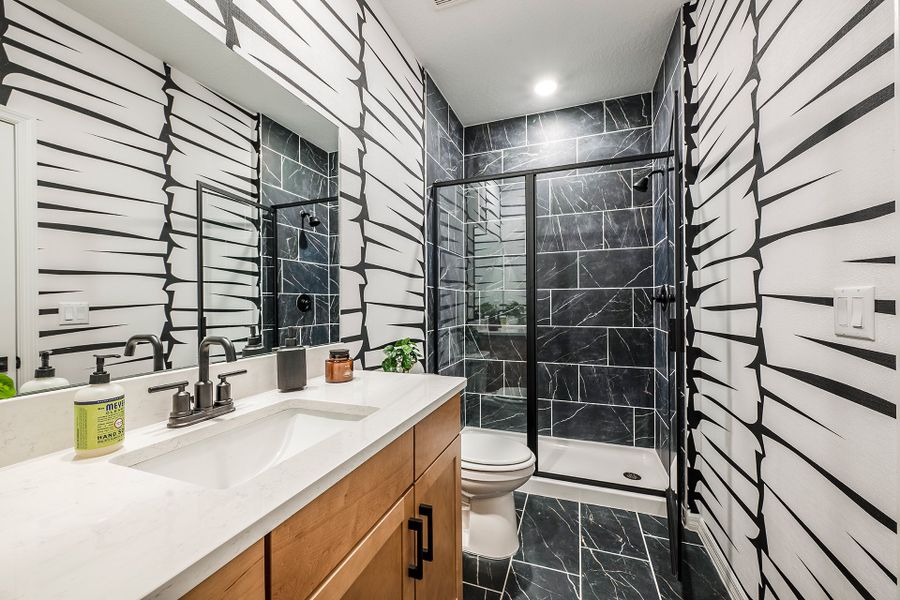 Furnished interior view inside a new home in Aulin Square, Oviedo (Image 11).