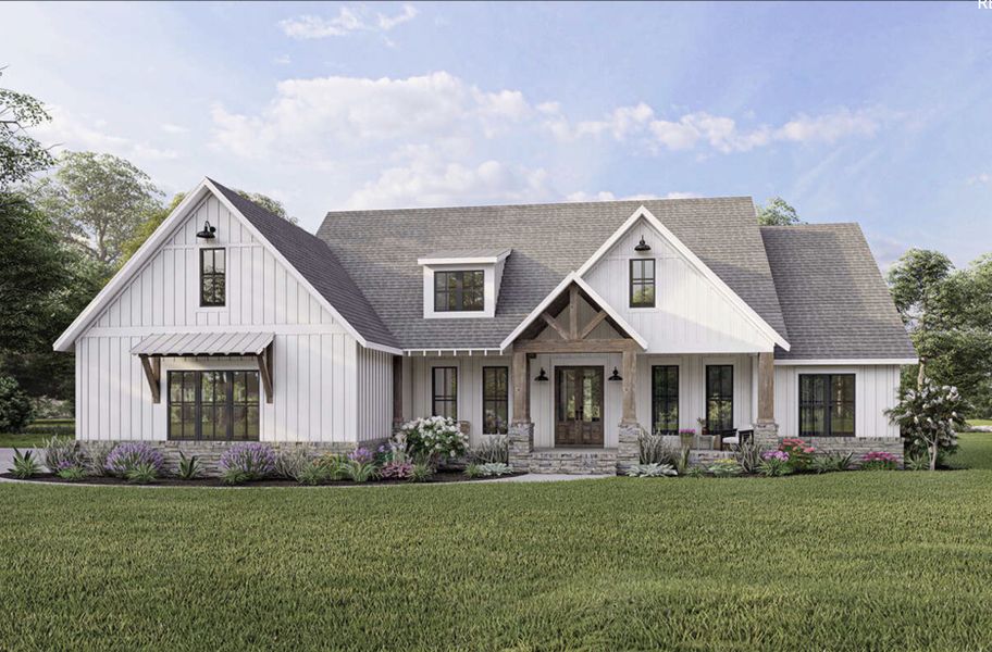 Representative exterior photo of a completed home built from the Margot by Zeal Home Builders in Echo Grove, Poolville, TX (Image 21). Representative exterior photo of a completed home built from the Margot by Zeal Home Builders in Echo Grove, Poolville, TX (Image 21).