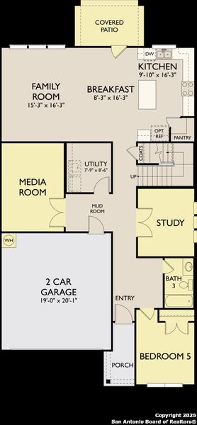 2D floor plan layout of this home in The Preserve at the Wilder, Adkins, TX (Image 4).