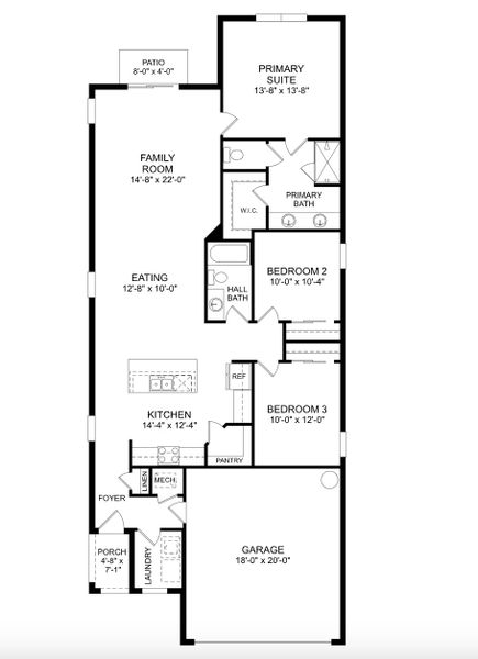 2D floor plan layout for the The Lewiston by Stanley Martin Homes in Wynnstone, Davenport, FL (Image 1). 2D floor plan layout for the The Lewiston by Stanley Martin Homes in Wynnstone, Davenport, FL (Image 1).