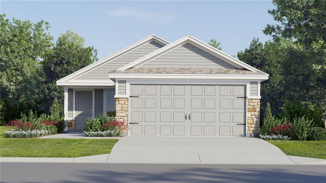 Front exterior of a new home in Crosswinds, Haines City, FL, highlighting curb appeal (Image 1). Front exterior of a new home in Crosswinds, Haines City, FL, highlighting curb appeal (Image 1).