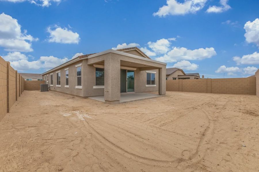 Exterior details and patio area of a home in Avanti at Granite Vista, Waddell (Image 3).