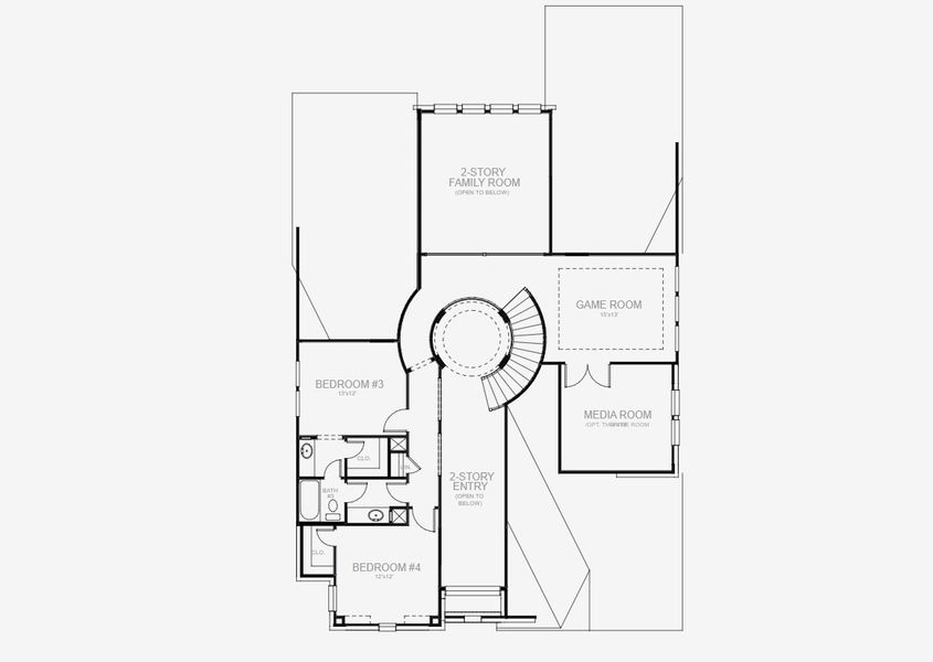 2D floor plan layout of this home in Trinity Falls 60', McKinney, TX (Image 4). 2D floor plan layout of this home in Trinity Falls 60', McKinney, TX (Image 4).