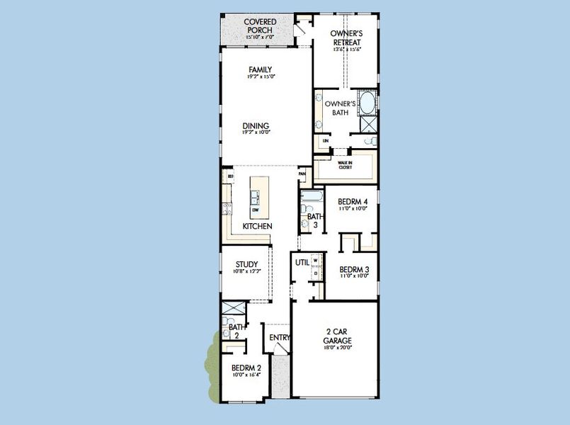 2D floor plan layout for the The Crystal Beach by David Weekley Homes in Walden Creek – Reserve Collection, Montgomery, TX (Image 4). 2D floor plan layout for the The Crystal Beach by David Weekley Homes in Walden Creek – Reserve Collection, Montgomery, TX (Image 4).