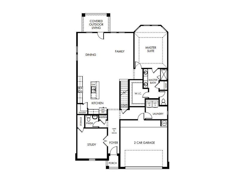 2D floor plan layout of this home in Riverbend at Double Eagle - Boulevard Collection, Cedar Creek, TX (Image 2). 2D floor plan layout of this home in Riverbend at Double Eagle - Boulevard Collection, Cedar Creek, TX (Image 2).