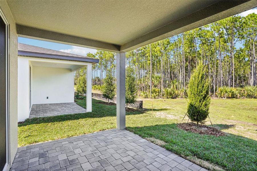 Exterior details and patio area of a home in Ridgehaven - Villas, Ormond Beach (Image 26).