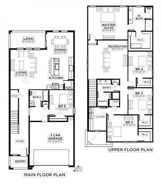 2D floor plan layout for the Valencia by Casa Fresca Homes in Pasadena Ridge, Zephyrhills, FL (Image 3).