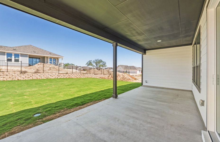 Exterior details and patio area of a home in Sun City Texas, Georgetown (Image 28).