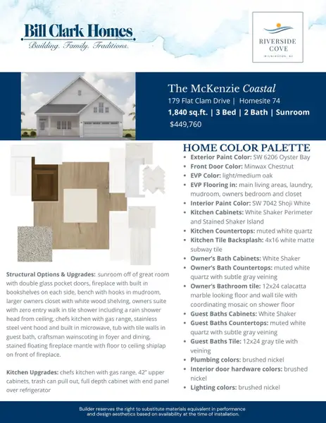 2D floor plan layout of this home in Riverside Cove, Wilmington, NC (Image 3).