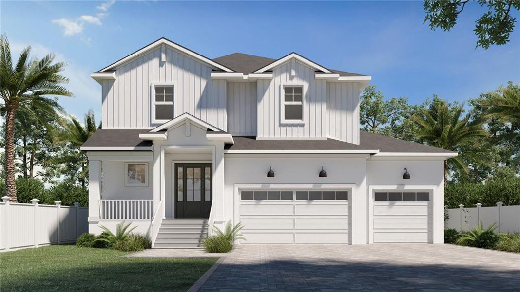 Front exterior of a new home in , Tampa, FL, highlighting curb appeal (Image 1). Front exterior of a new home in , Tampa, FL, highlighting curb appeal (Image 1).