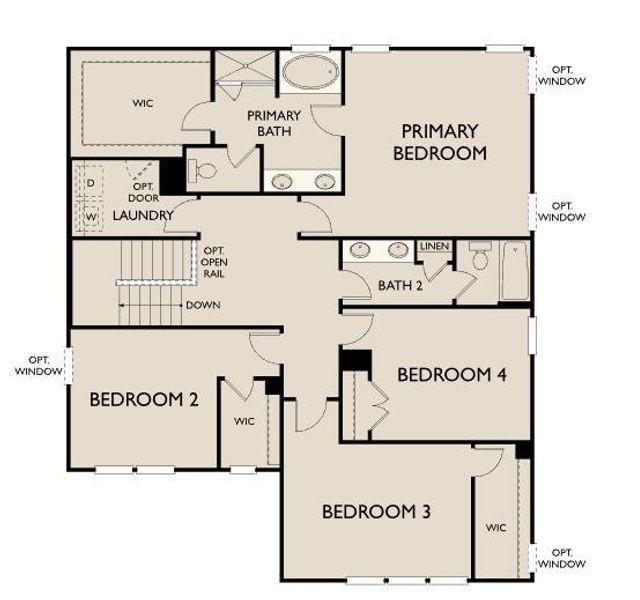 2D floor plan layout of this home in Eastlyn Crossing, Flowery Branch, GA (Image 3).